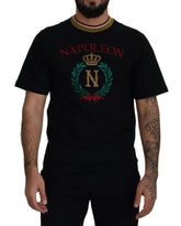 Dolce & Gabbana Black Cotton Embroidered Crewneck T-shirt -   -  Dolce & Gabbana.